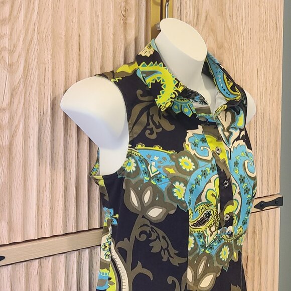 "Donna Morgan Sleeveless Paisley Fit & Flare Dress, Size 6" - Picture 3 of 12